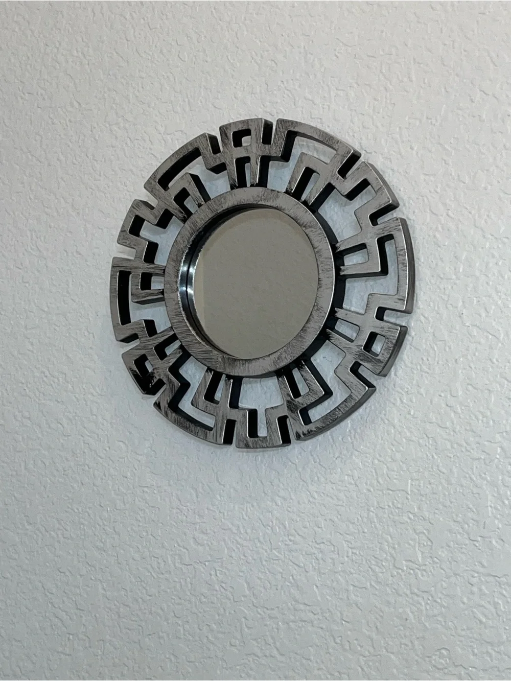 Decorative Round Wall Mirror Set of 2 in Silver